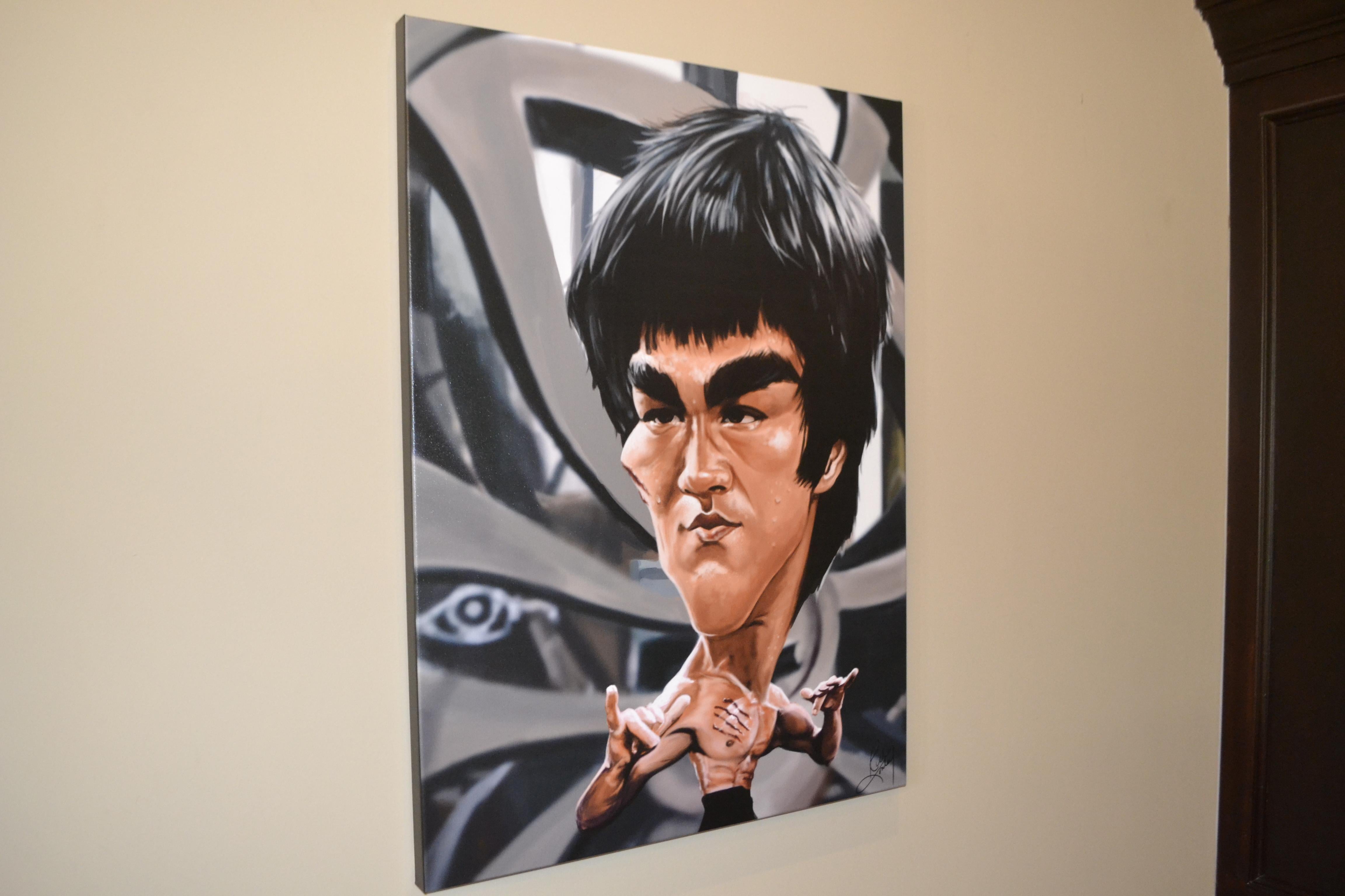 Bruce Lee #6/20 - Black Portrait Print by Rich Conley