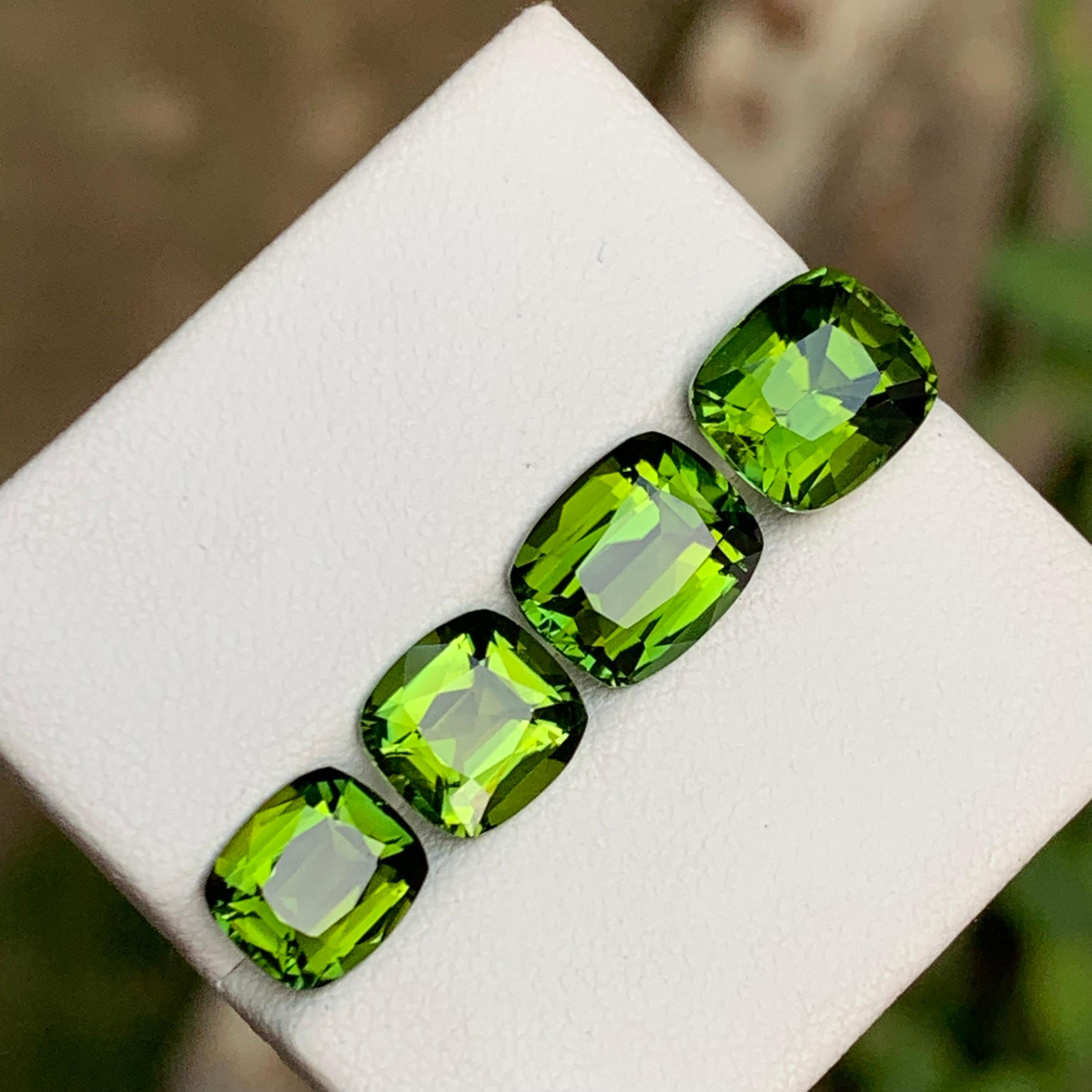 Pierres précieuses de tourmaline naturelle vert profond olive vert sous-ton Lot 8,55 carats en vente 1