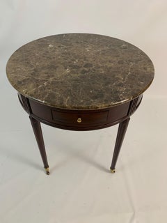 Rich Elegant Biltmore Estate Mahogany and Marble Top Round Side Table