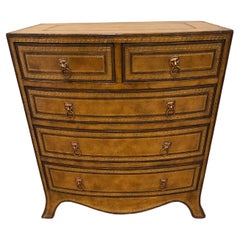 Rich Embossed Leather Clad Small Chest of Drawers by Maitland Smith