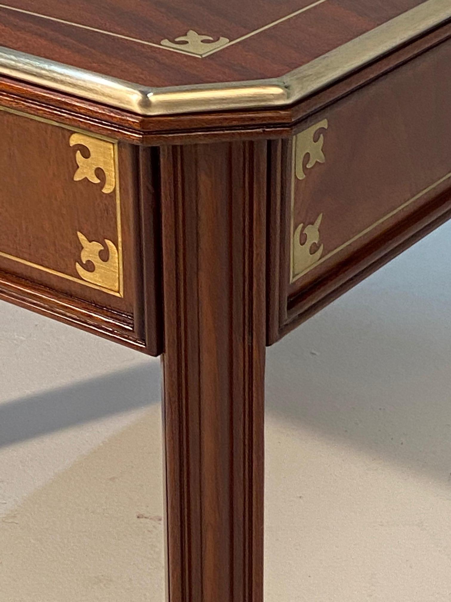Rich English Mahogany and Brass Campaign Style End Table 4