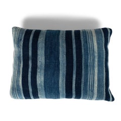 Rich Faded Indigo Stripe Cushion