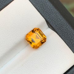 Honey Golden Natural Tourmaline Ring Loose Gemstone 2.05 Ct Asscher Cut-Jewelry