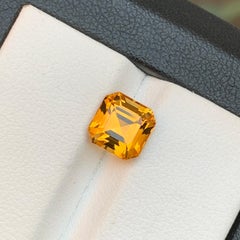 Honey Golden Natural Tourmaline Ring Loose Gemstone 2.05 Ct Asscher Cut-Jewelry