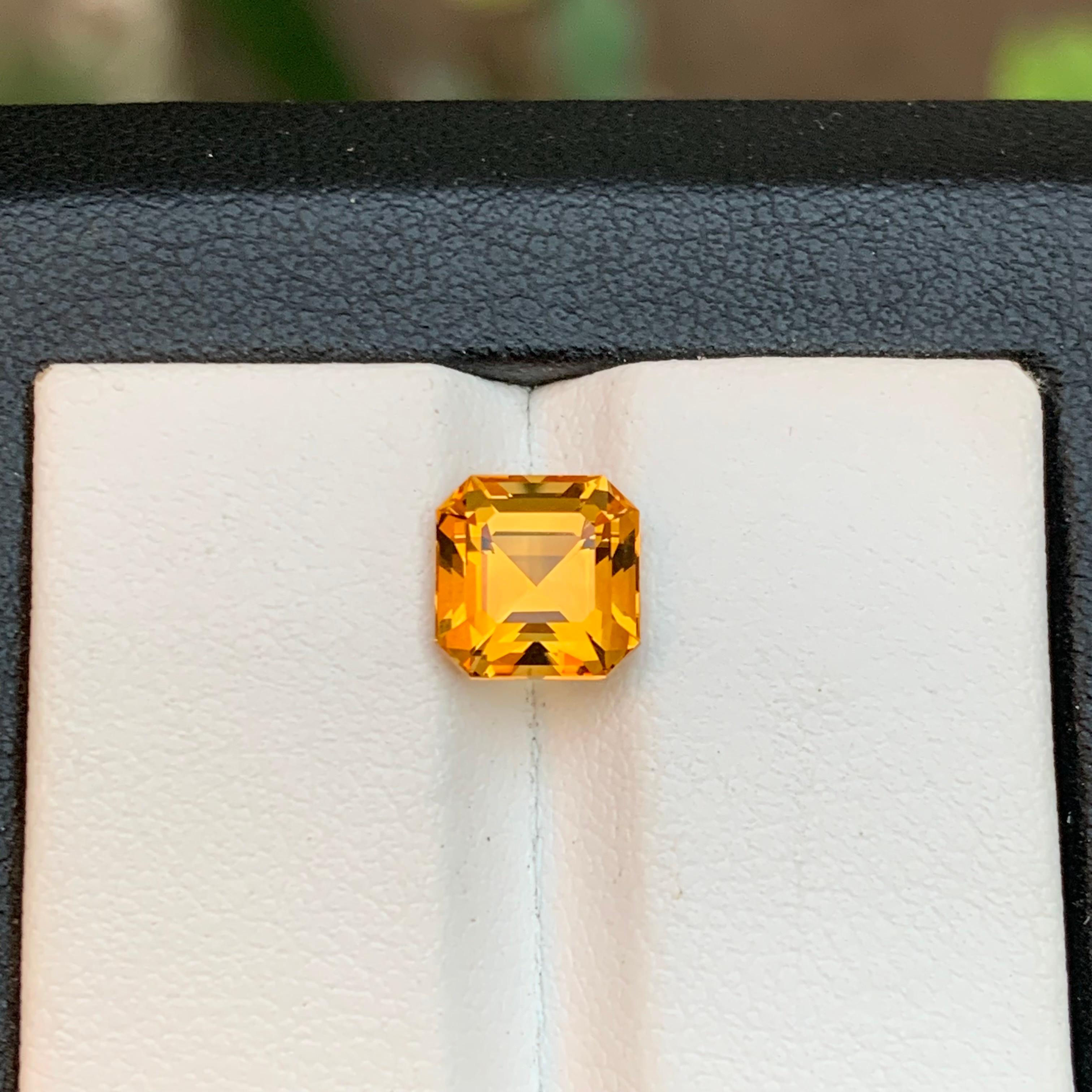 Honey Golden Natural Tourmaline Ring Loose Gemstone 2.05 Ct Asscher Cut-Jewelry For Sale 3