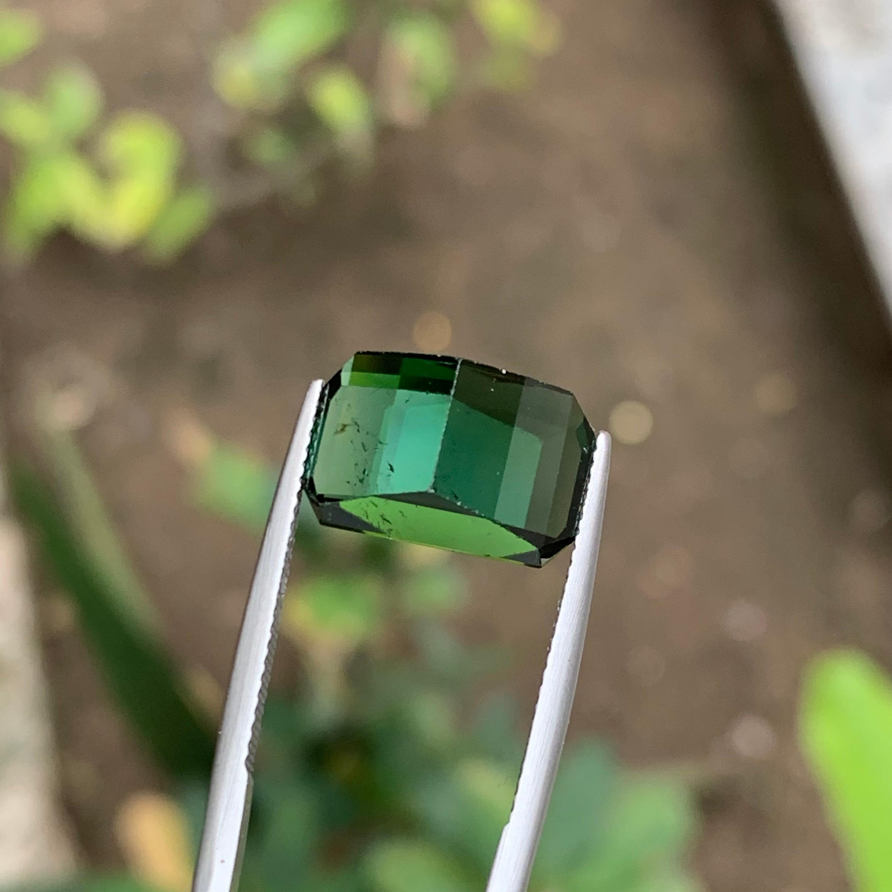 Pendentif en tourmaline naturelle d'un vert riche et d'une teinte bleutée, taille émeraude 10,30 carats Neuf - En vente à Peshawar, PK