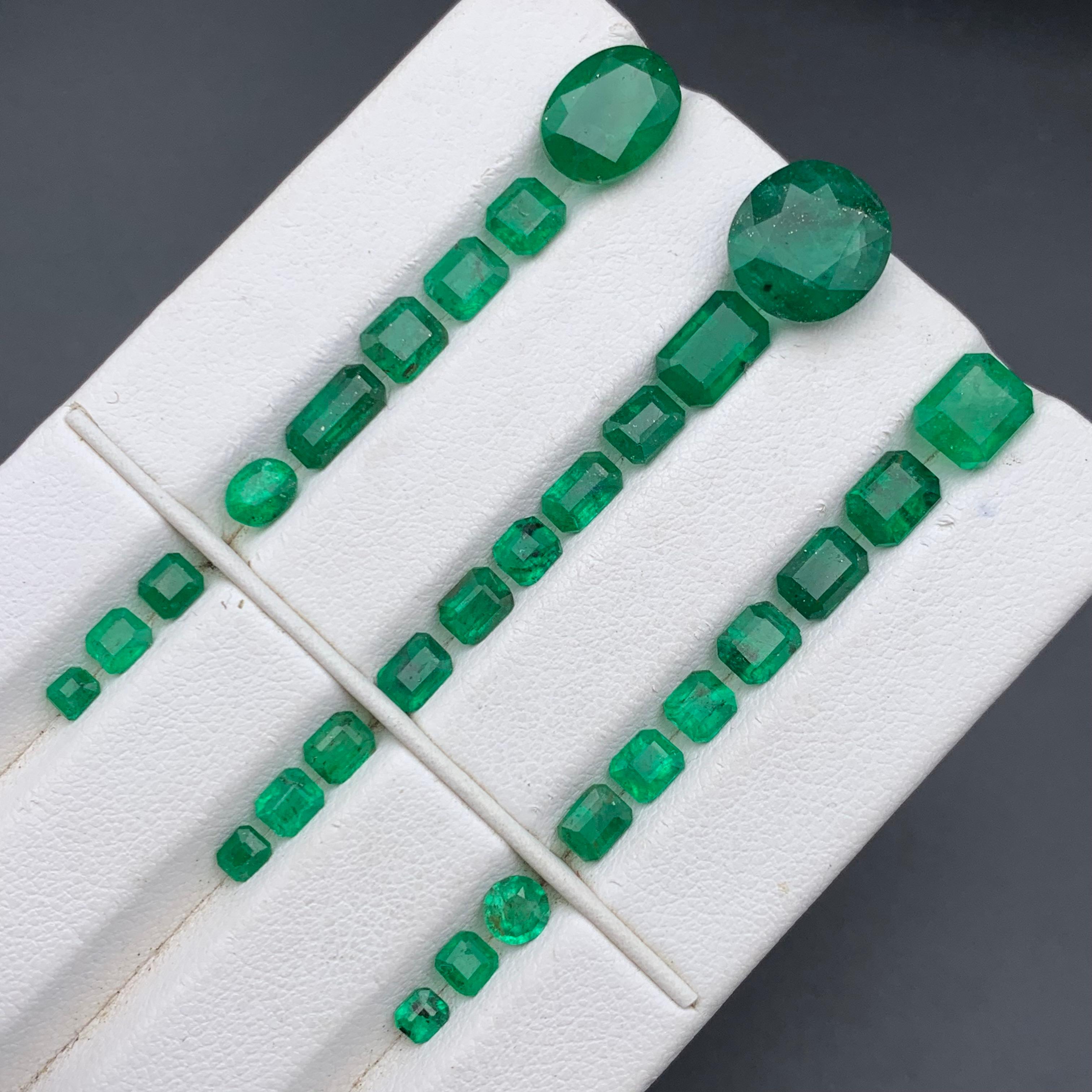 Esmeralda verde rica 18,67 ct Lote de piedras sueltas naturales tamaño joya de Swat en venta 5