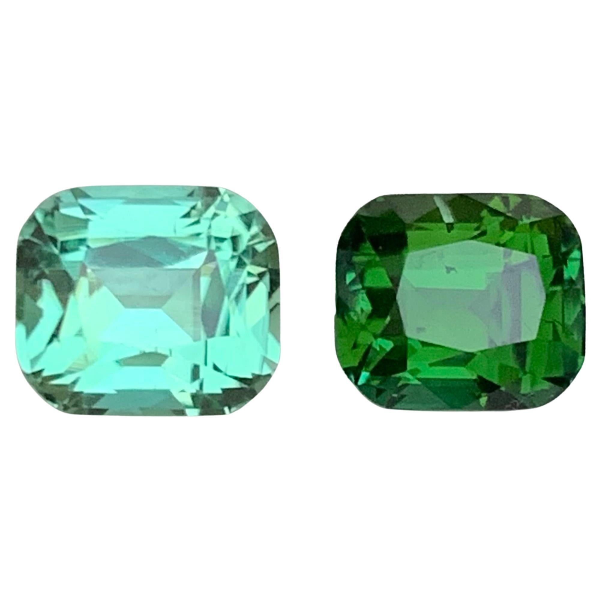 Rich Green 
Light Green Tourmaline 3.31 Ct Cushion Cut Natural Loose Gemstones