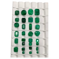 Rich Green Natürlicher Smaragd-Schmuck Lose Edelsteine Lot 25,05 Karat Smaragd-Cushion