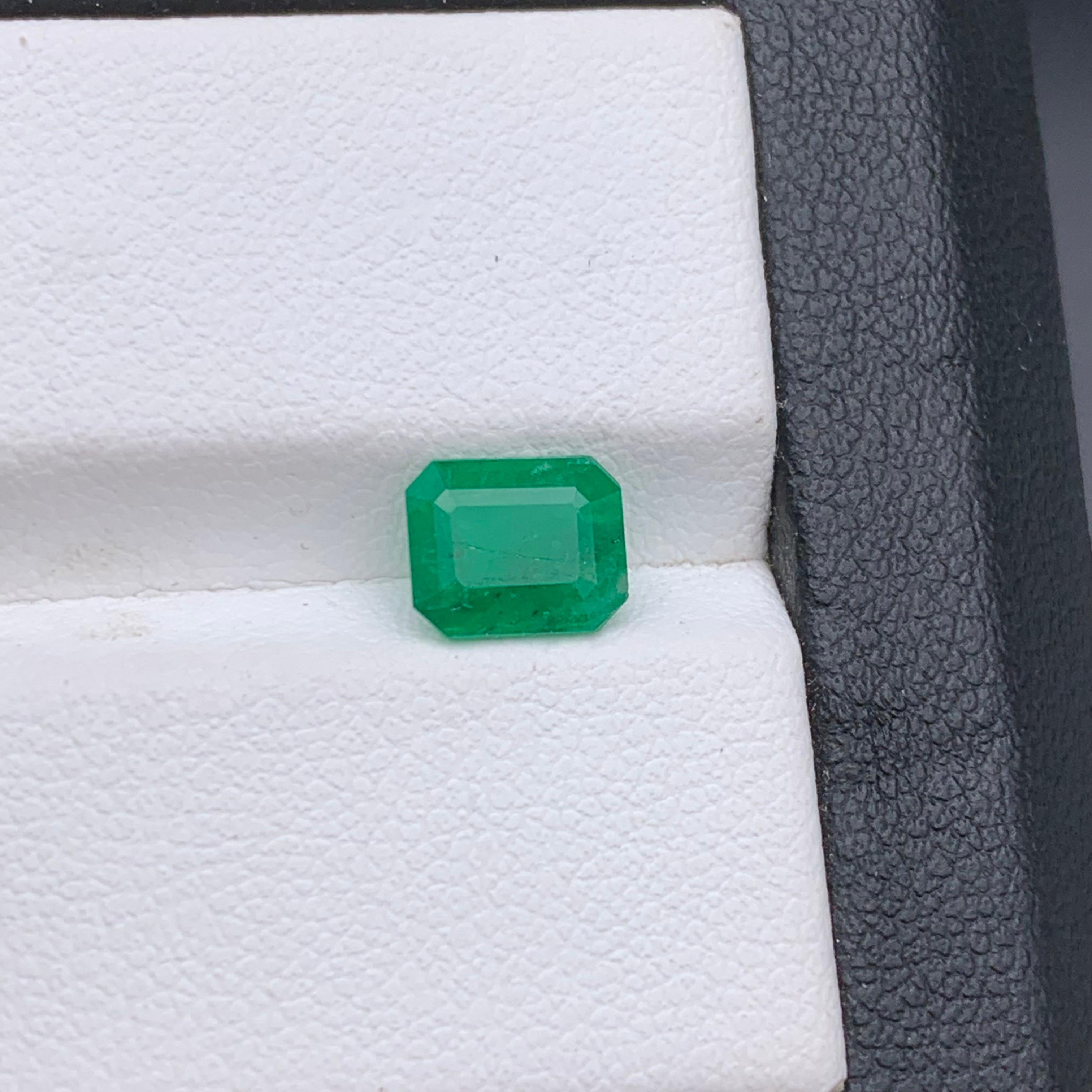 Rich Green Natural Emerald Ring Loose Gemstone 1.20 Ct Octagon Cut for Jewelry For Sale 5
