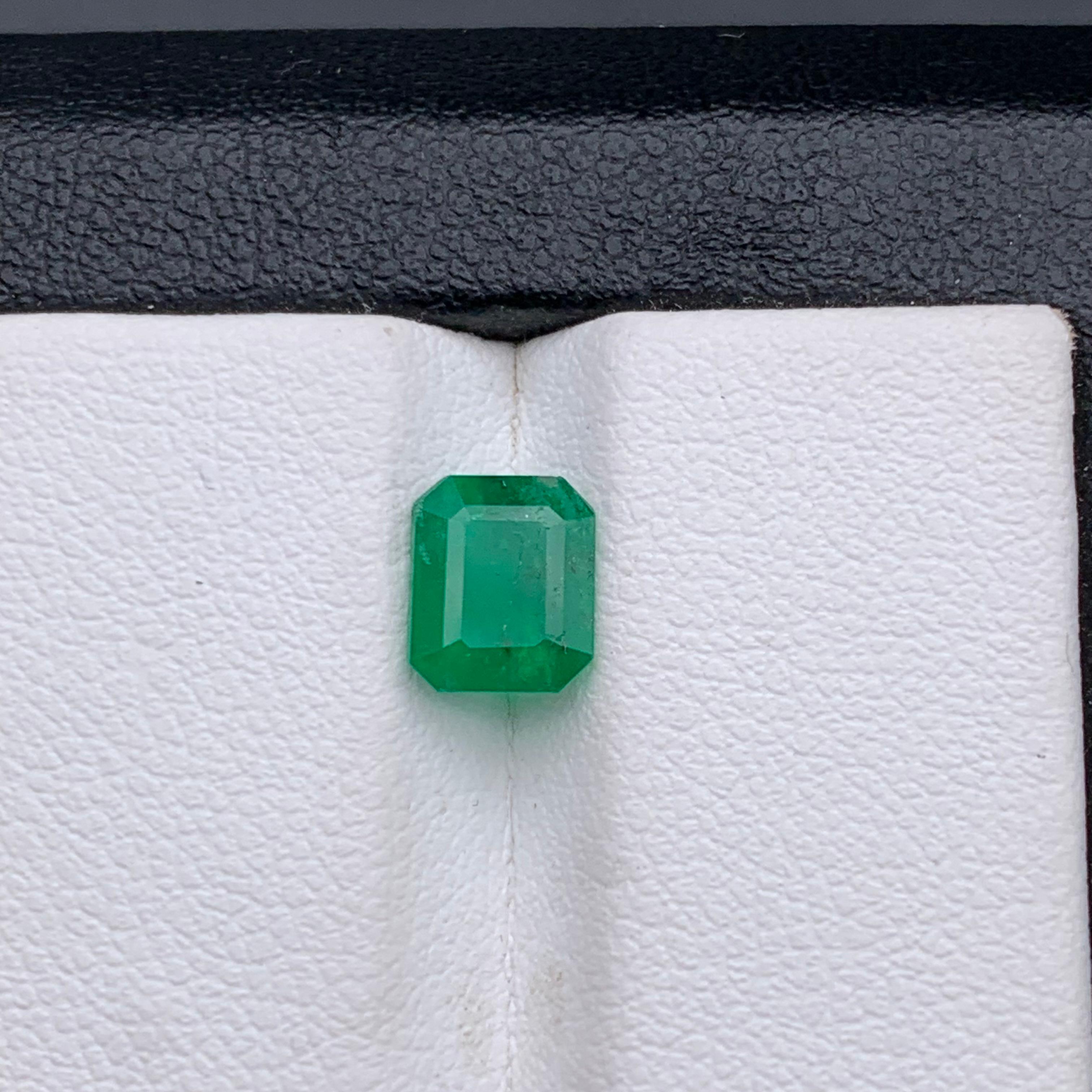 Rich Green Natural Emerald Ring Loose Gemstone 1.20 Ct Octagon Cut for Jewelry For Sale 3