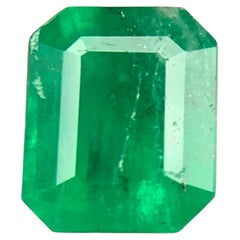 Rich Green Natural Emerald Ring Loose Gemstone 1.20 Ct Octagon Cut for Jewelry