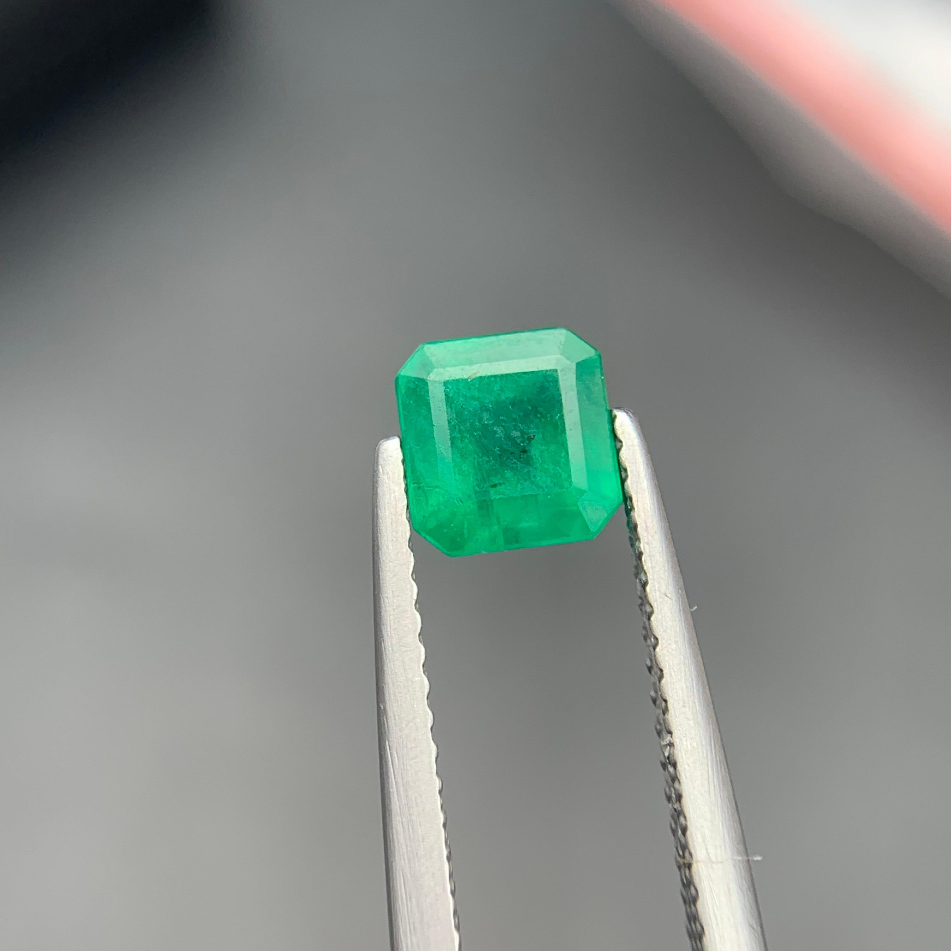Rich Green Natural Emerald Ring Loose Gemstone 1.35 Ct Octagon Emerald Cut-Jewel For Sale 8