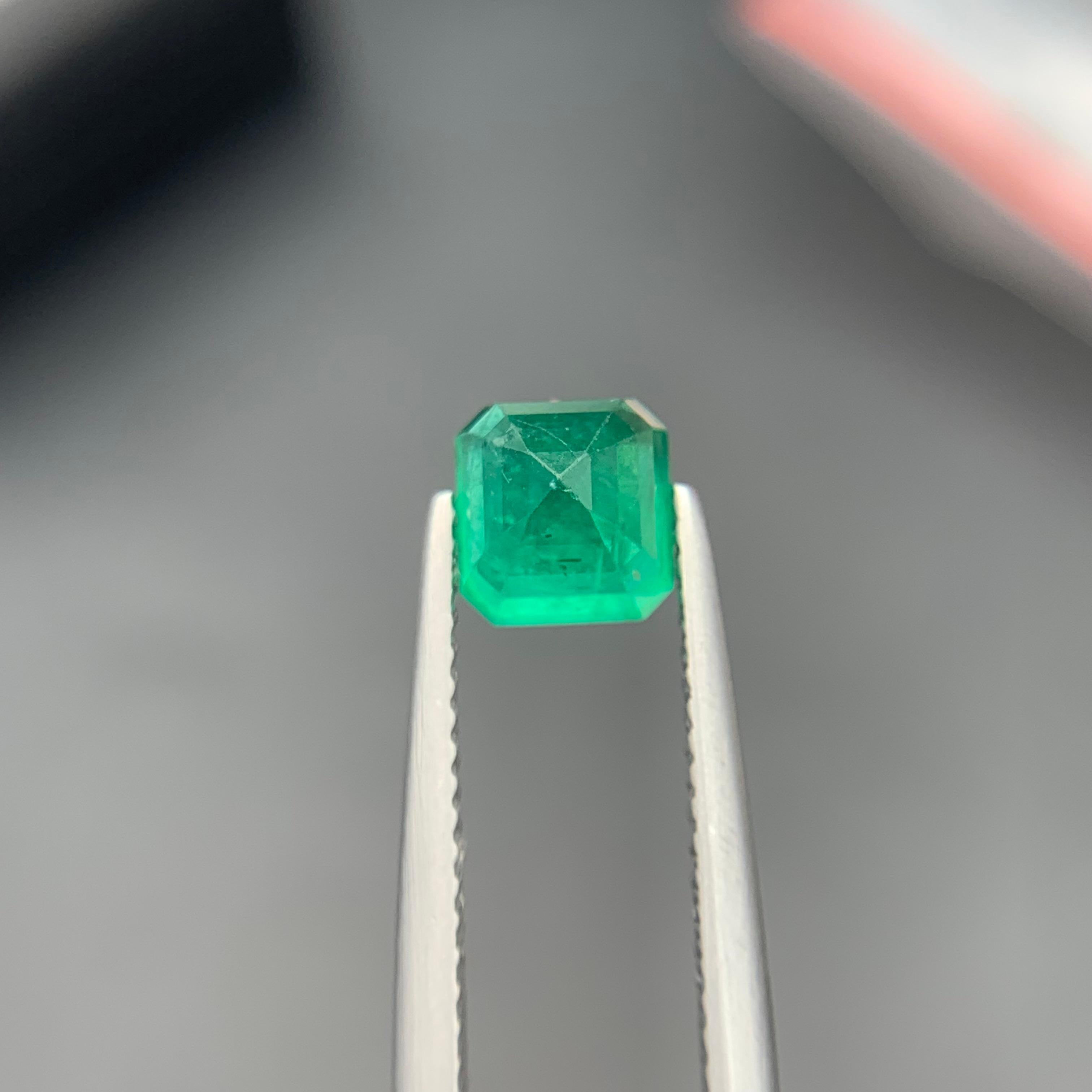 Rich Green Natural Emerald Ring Loose Gemstone 1.35 Ct Octagon Emerald Cut-Jewel For Sale 1