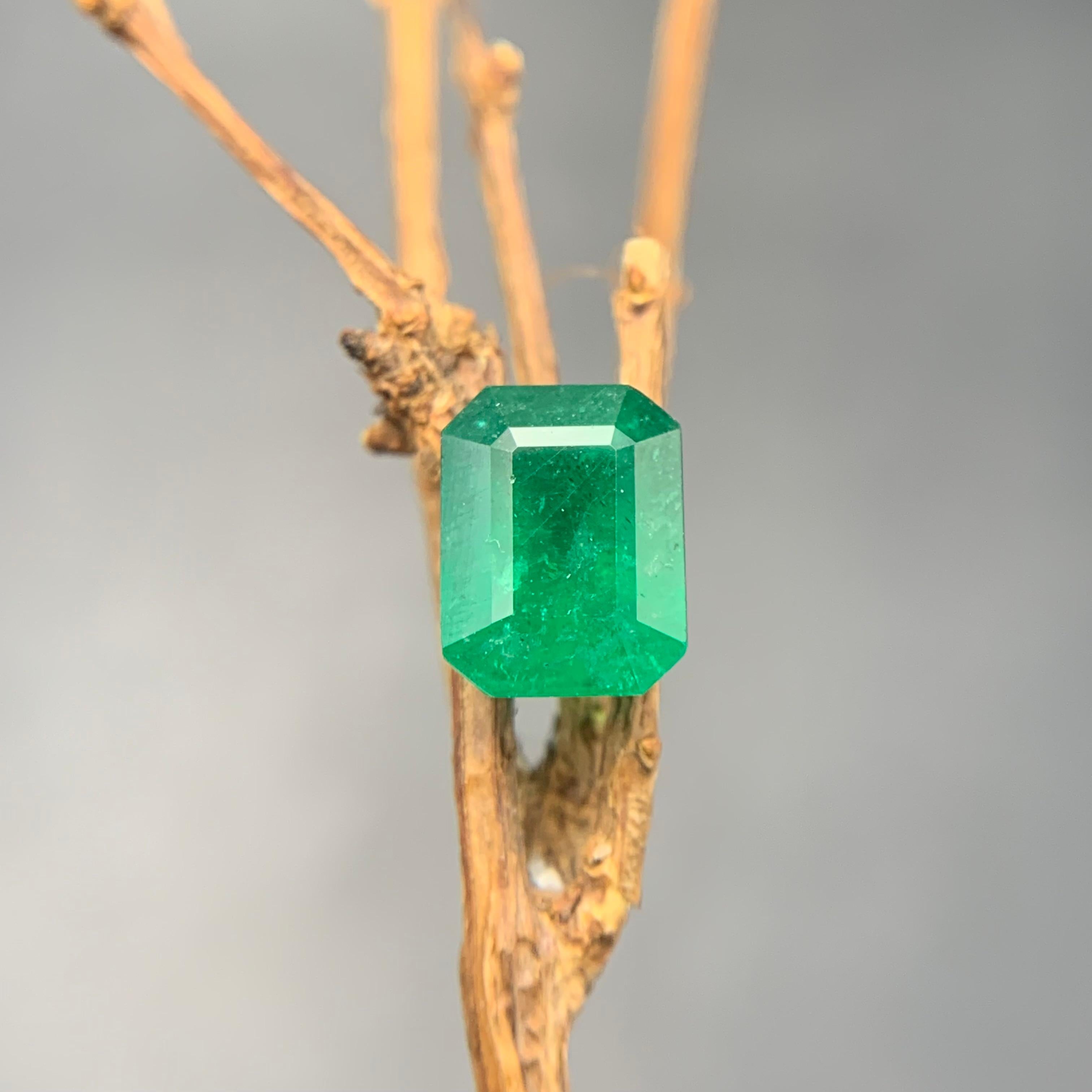 Rich Green Natural Emerald Ring Loose Gemstone 2.05 Ct Octagon Cut for Jewelry For Sale 1
