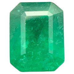 Rich Green Natural Emerald Ring Loose Gemstone 2.05 Ct Octagon Cut for Jewelry