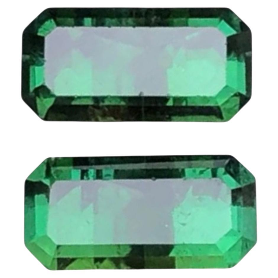Satter Grüner Turmalin Ohrringe Lose Edelsteine 7,20 Ct-Emerald Cut Jewell