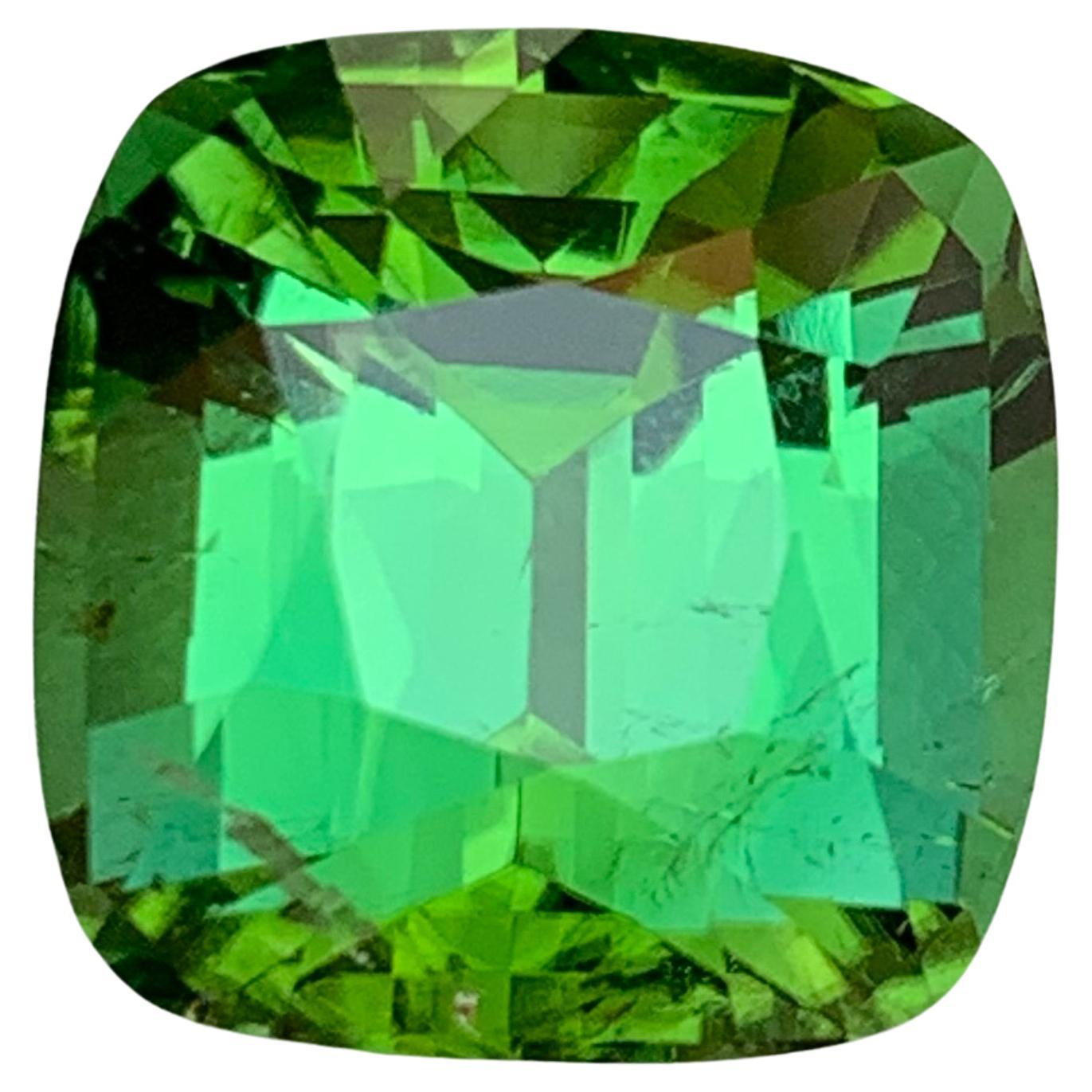 Rich Green Natural Tourmaline Gemstone 13.10 Ct Cushion Cut  Pendant Jewelry