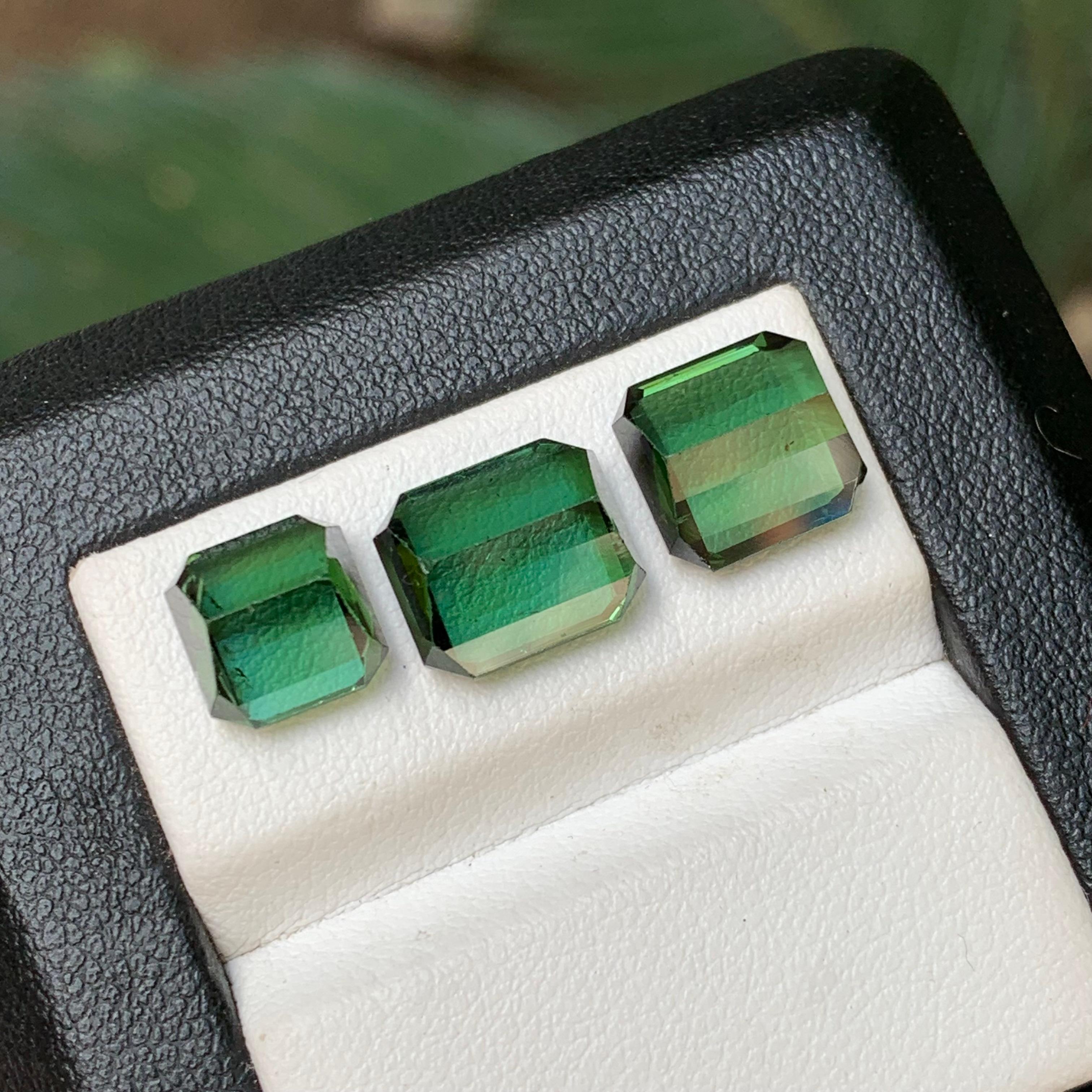 Tourmaline verte naturelle de 12,10 carats pour la fabrication de bijoux en vente 1