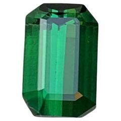 Anillo de turmalina natural verde intenso Gema suelta 2,45 qt talla esmeralda-Joyería