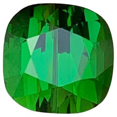 Rich Green Natural Tourmaline Ring Loose Gemstone 7.65 Ct Cushion Cut-Jewelry