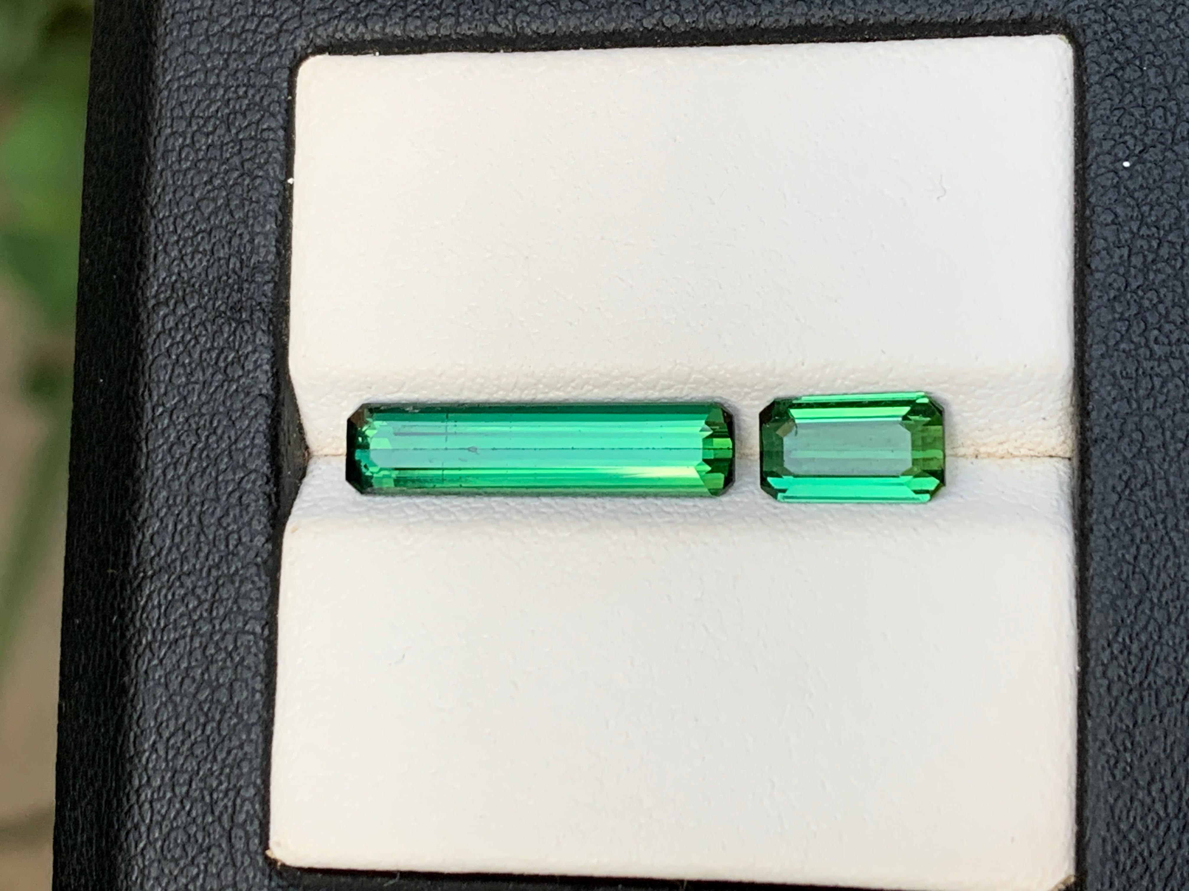 Rich Green Natural Turmalin Ring Lose Edelsteine 3,37 Ct Smaragd-Schliff-Schmuck (Zeitgenössisch) im Angebot