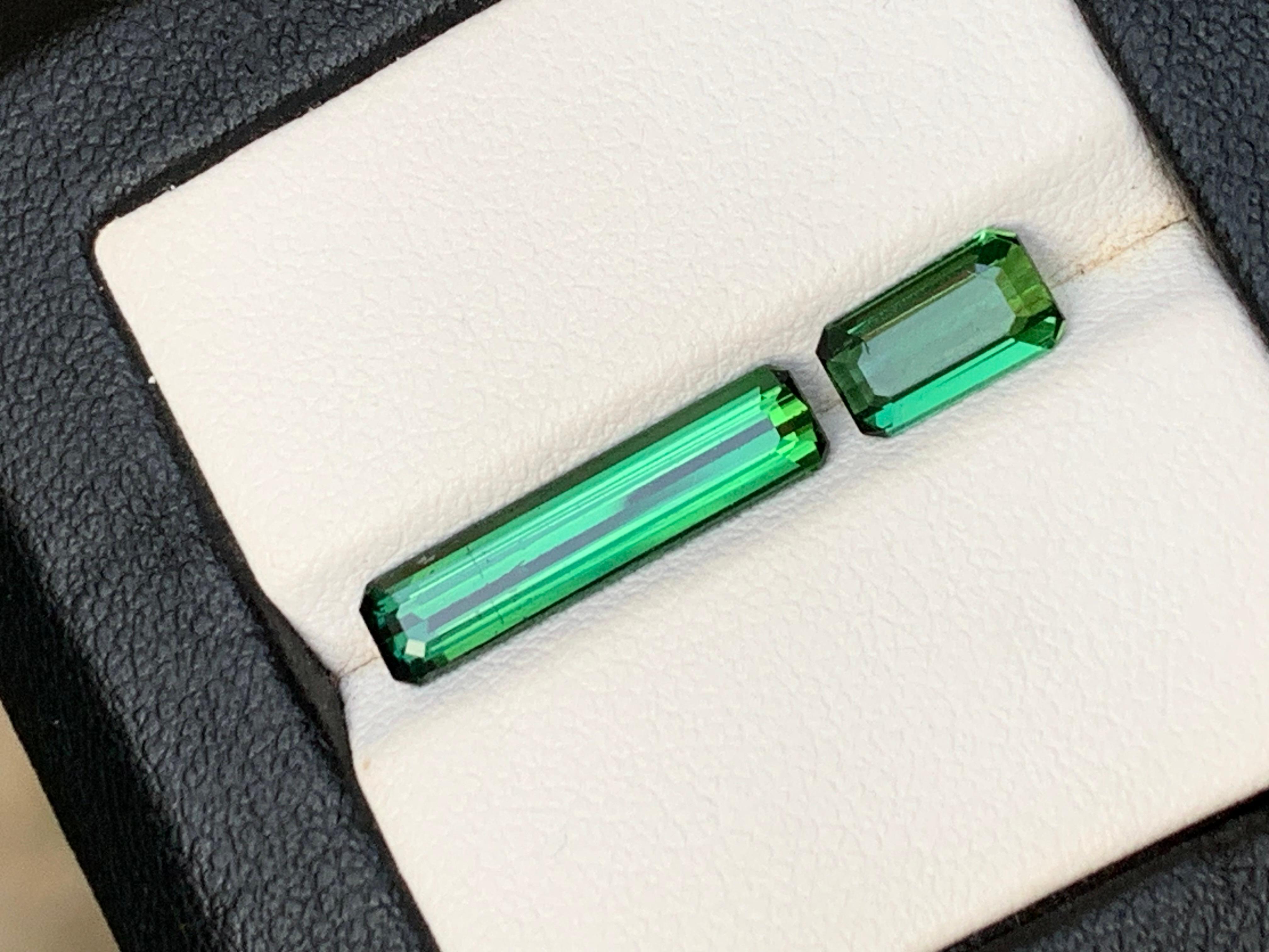 Rich Green Natural Turmalin Ring Lose Edelsteine 3,37 Ct Smaragd-Schliff-Schmuck (Smaragdschliff) im Angebot