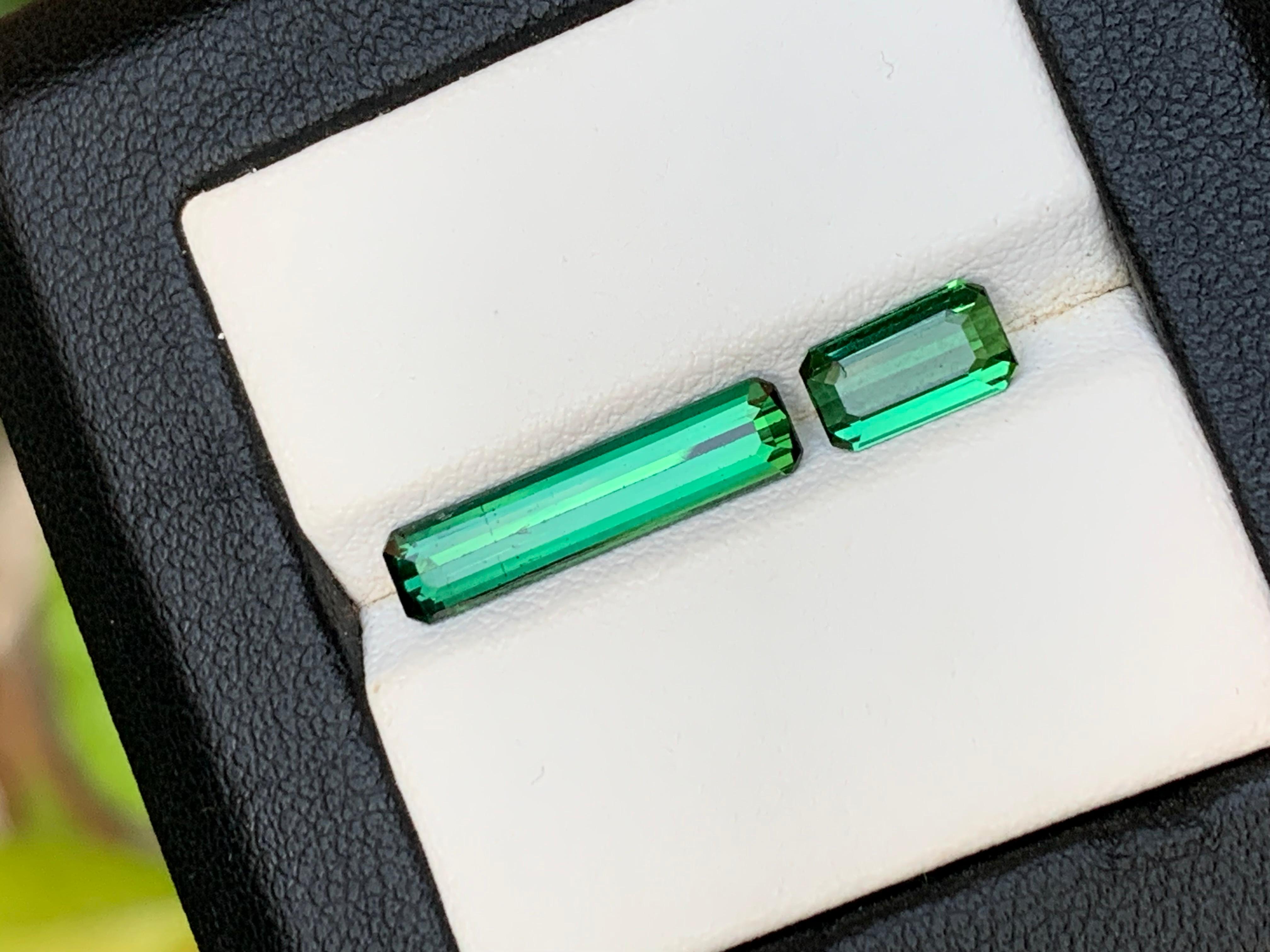 Rich Green Natural Turmalin Ring Lose Edelsteine 3,37 Ct Smaragd-Schliff-Schmuck für Damen oder Herren im Angebot