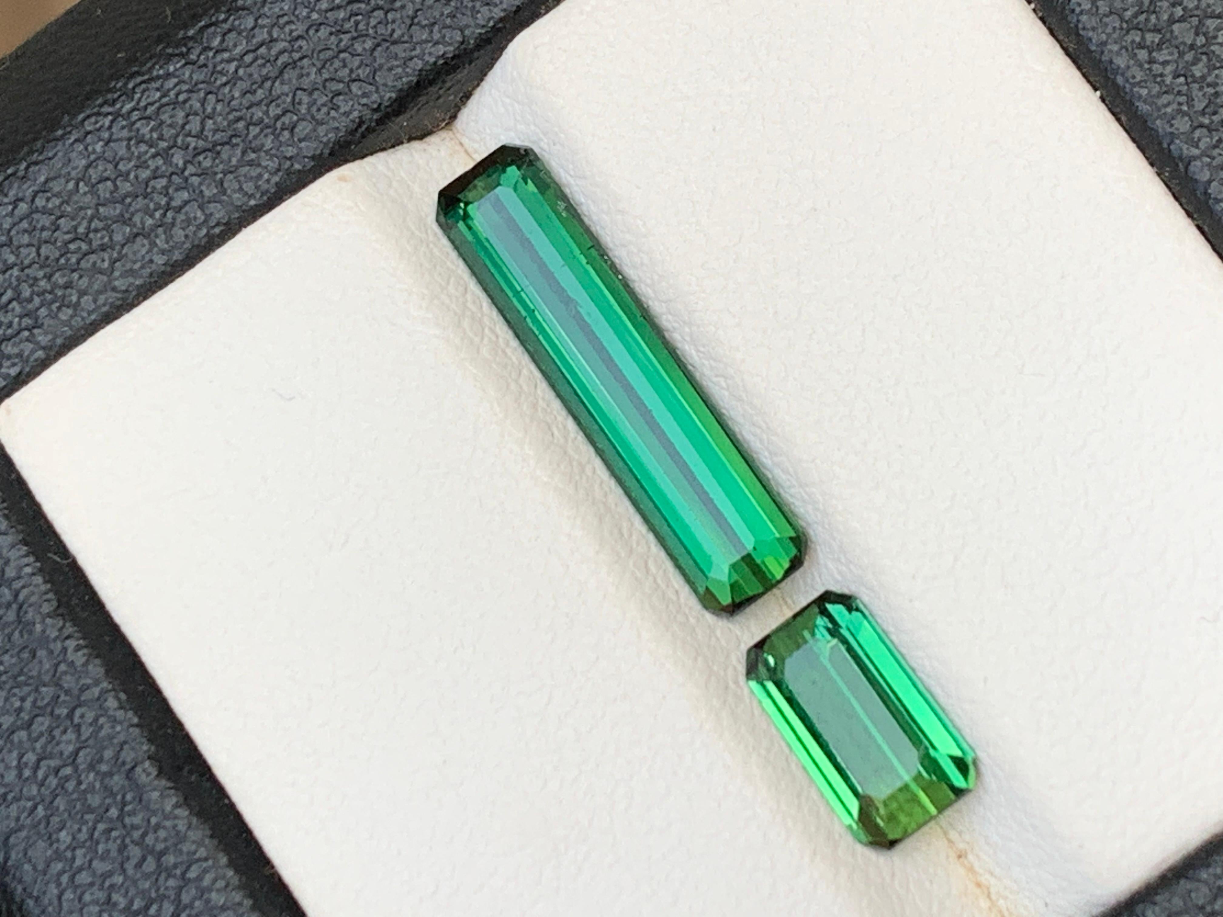 Rich Green Natural Turmalin Ring Lose Edelsteine 3,37 Ct Smaragd-Schliff-Schmuck im Angebot 1