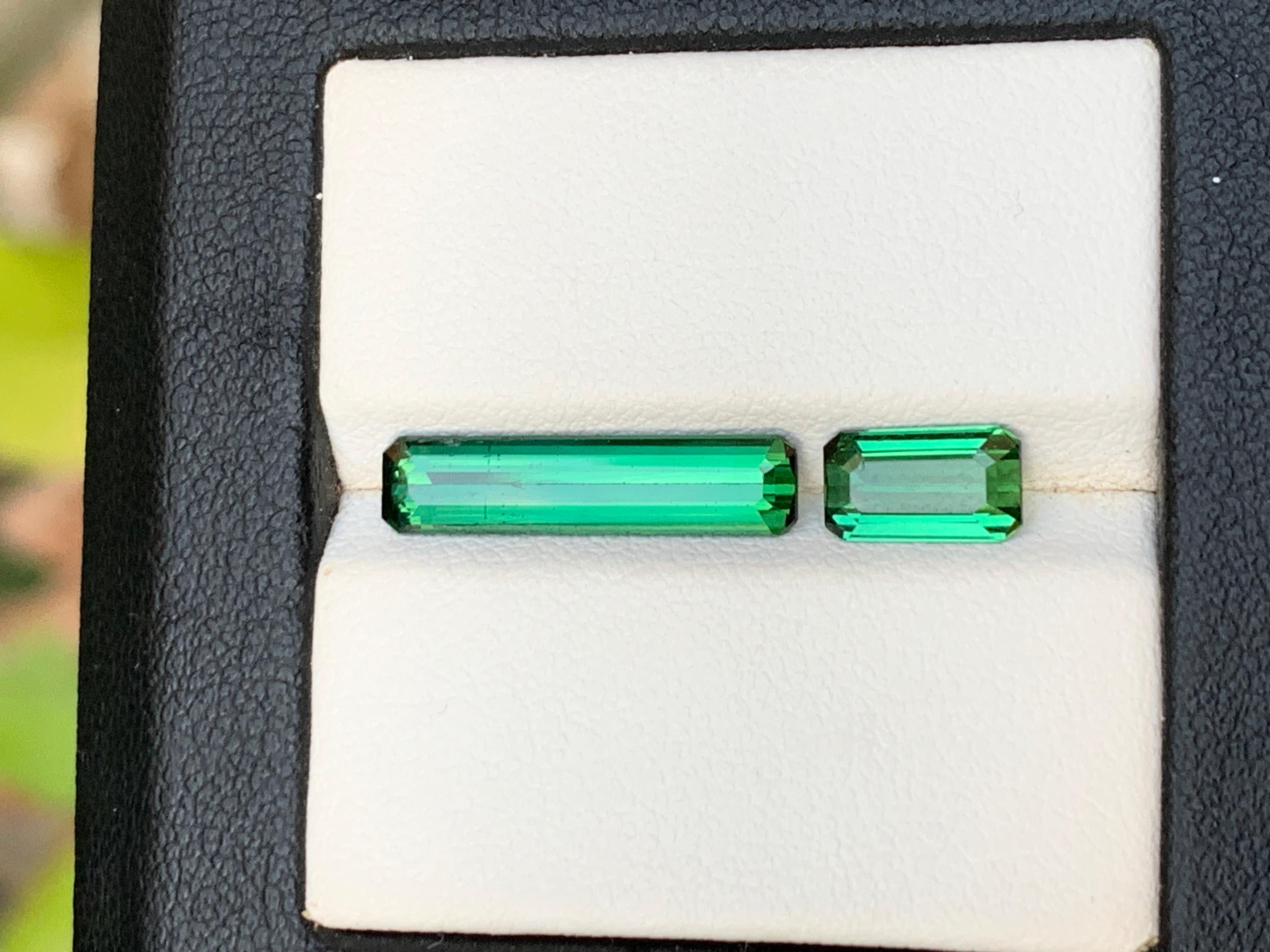 Rich Green Natural Turmalin Ring Lose Edelsteine 3,37 Ct Smaragd-Schliff-Schmuck im Angebot 2