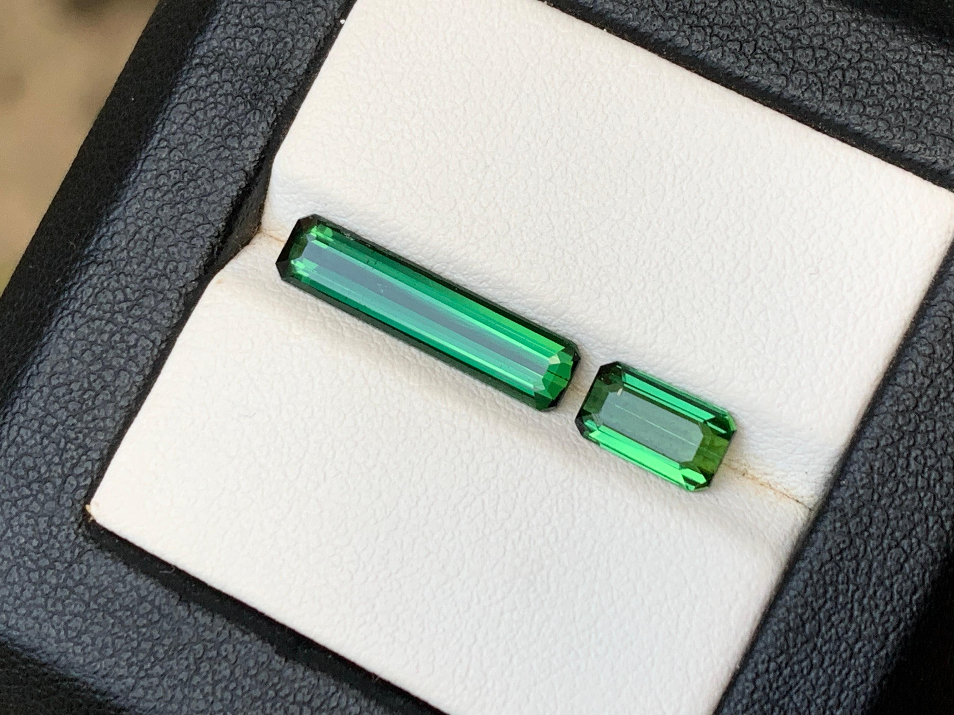 Rich Green Natural Turmalin Ring Lose Edelsteine 3,37 Ct Smaragd-Schliff-Schmuck im Angebot 3