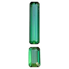 Rich Green Natural Tourmaline Ring Loose Gemstones 3.37 Ct Emerald Cut-Jewelry