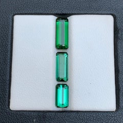 Rich Green Natural Tourmaline Ring Loose Gemstones 4.5 Ct Emerald Cut-Jewellery