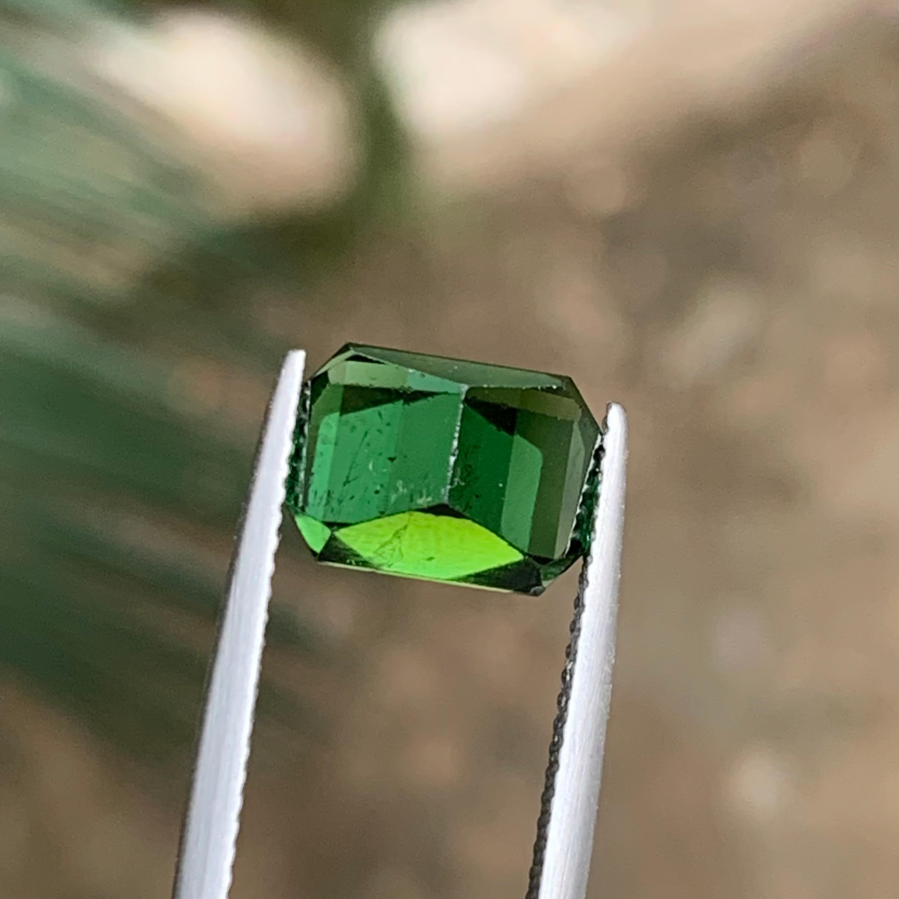 Anillo de turmalina natural verde intenso, gema colgante 4.70 ct talla esmeralda-Joyería en venta 1