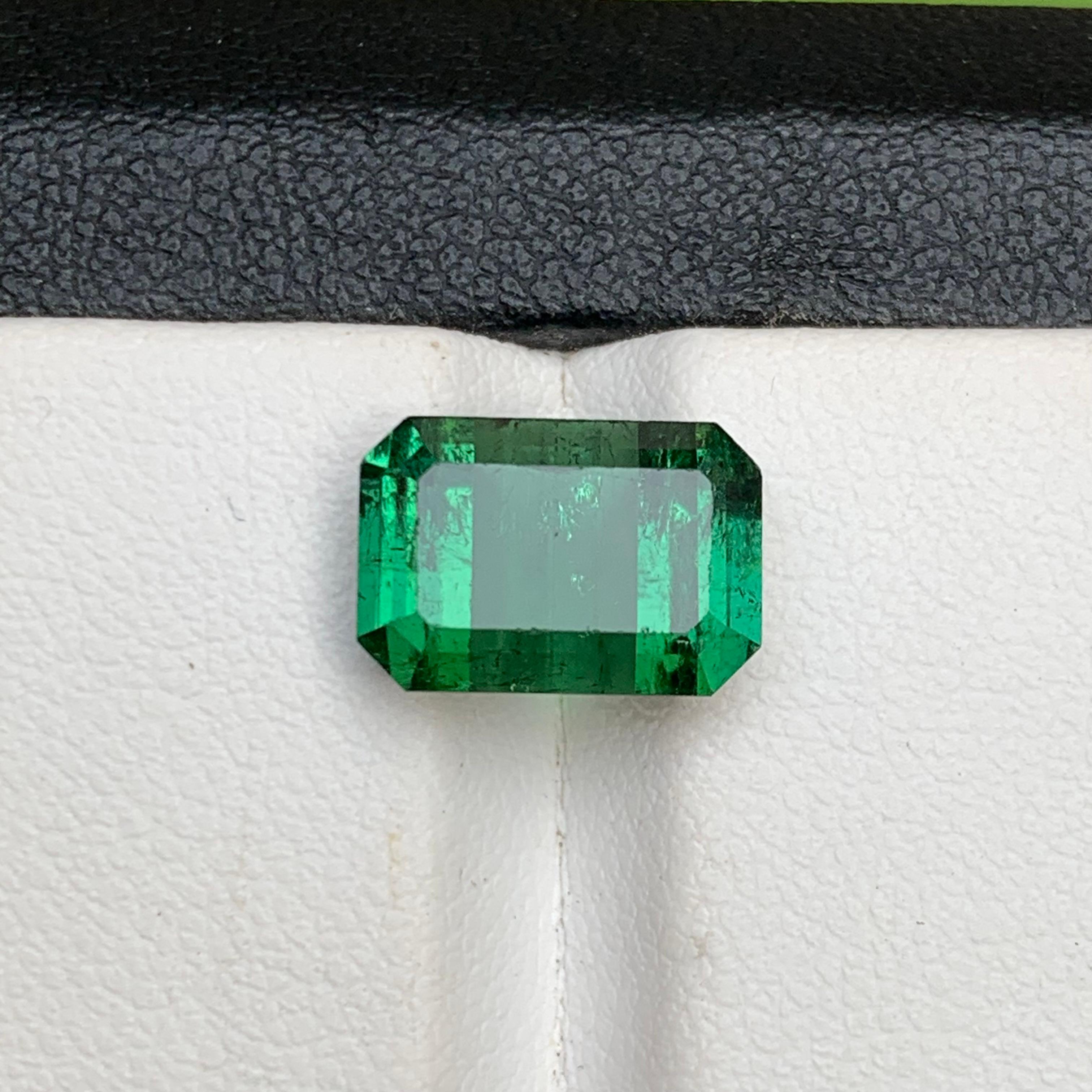 Anillo de turmalina natural verde intenso, gema colgante 4.85 ct talla esmeralda-Joyería en venta 4