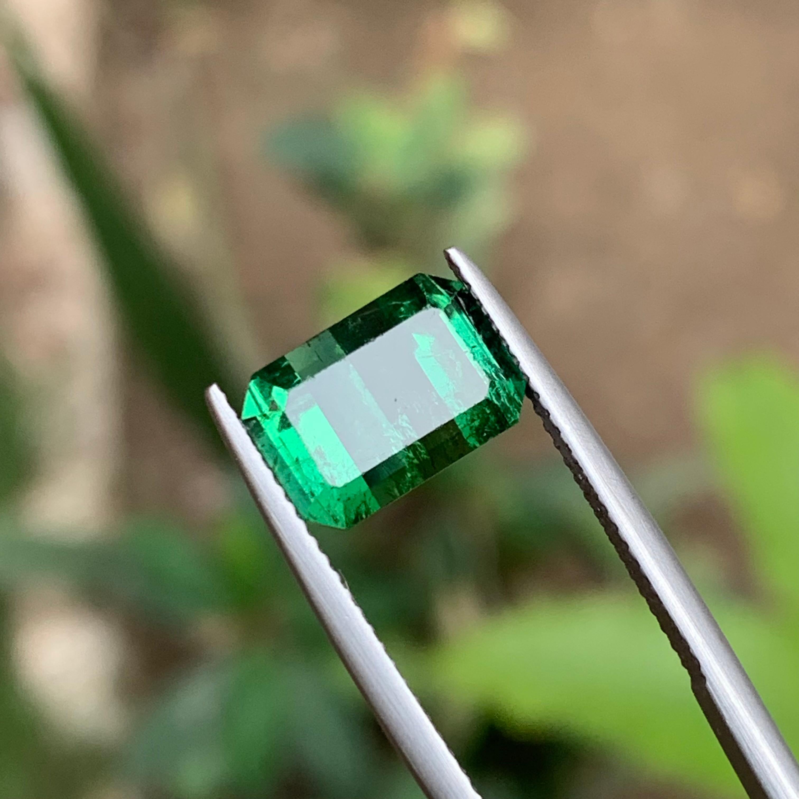 Anillo de turmalina natural verde intenso, gema colgante 4.85 ct talla esmeralda-Joyería en venta 3