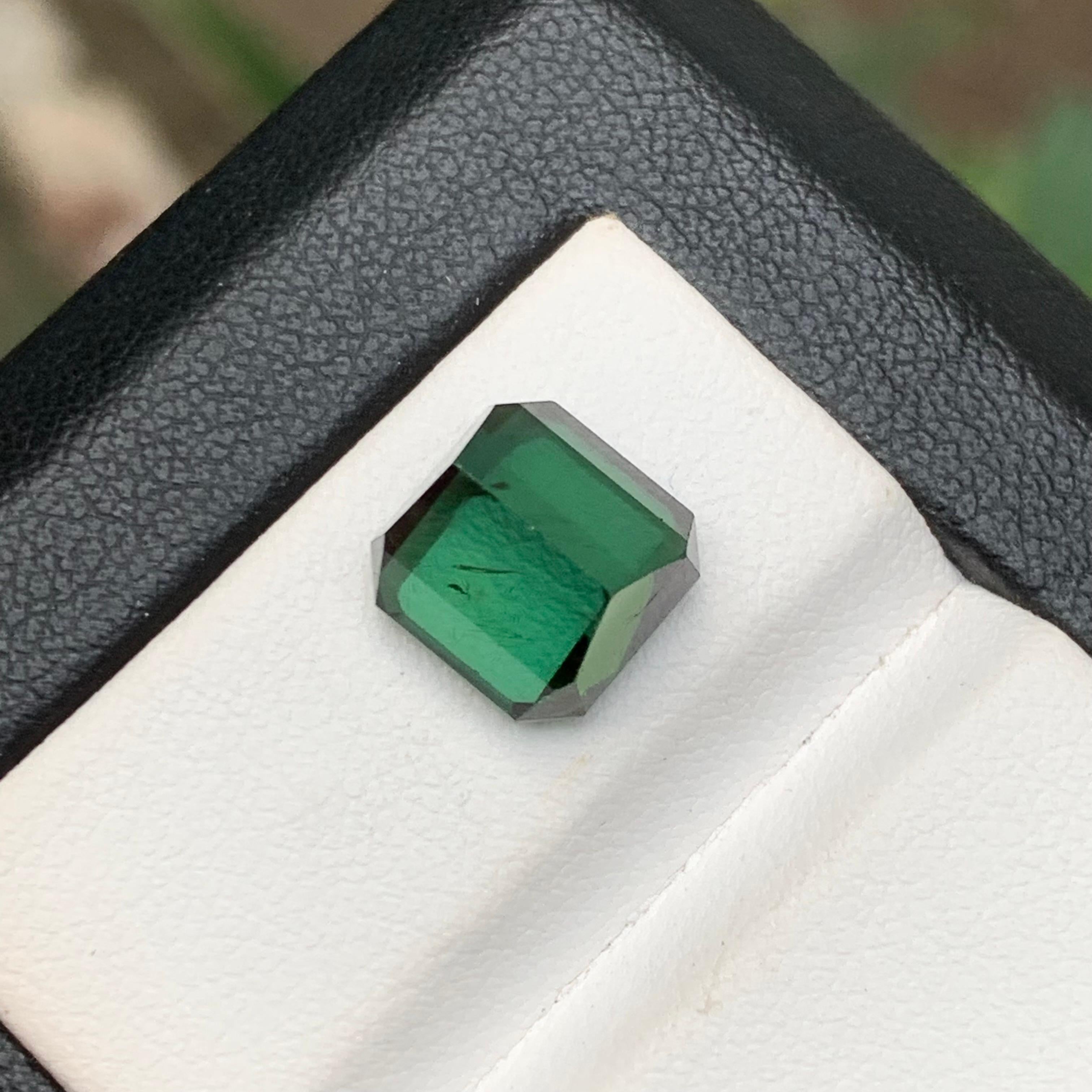 Rich Green Natural Tourmaline Ring, Pendant Gemstone 5.40 Ct Emerald Cut-Jewelry For Sale 6