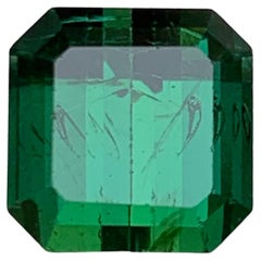 Rich Green Natural Tourmaline Ring, Pendant Gemstone 5.40 Ct Emerald Cut-Jewelry