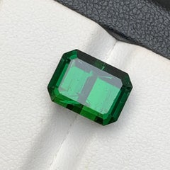Rich Green Natural Tourmaline Ring, Pendant Gemstone 5.60 Ct Emerald Cut-Jewelry