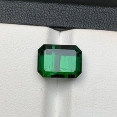 Rich Green Natural Tourmaline Ring, Pendant Gemstone 5.60 Ct Emerald Cut-Jewelry