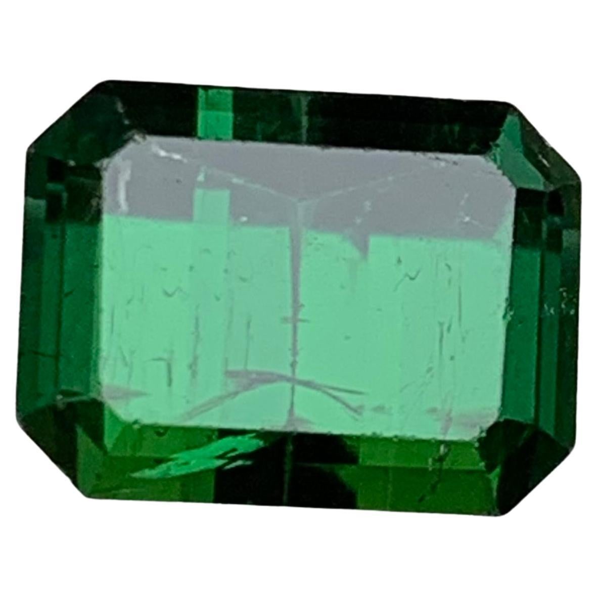 Rich Green Natural Tourmaline Ring, Pendant Gemstone 5.60 Ct Emerald Cut-Jewelry