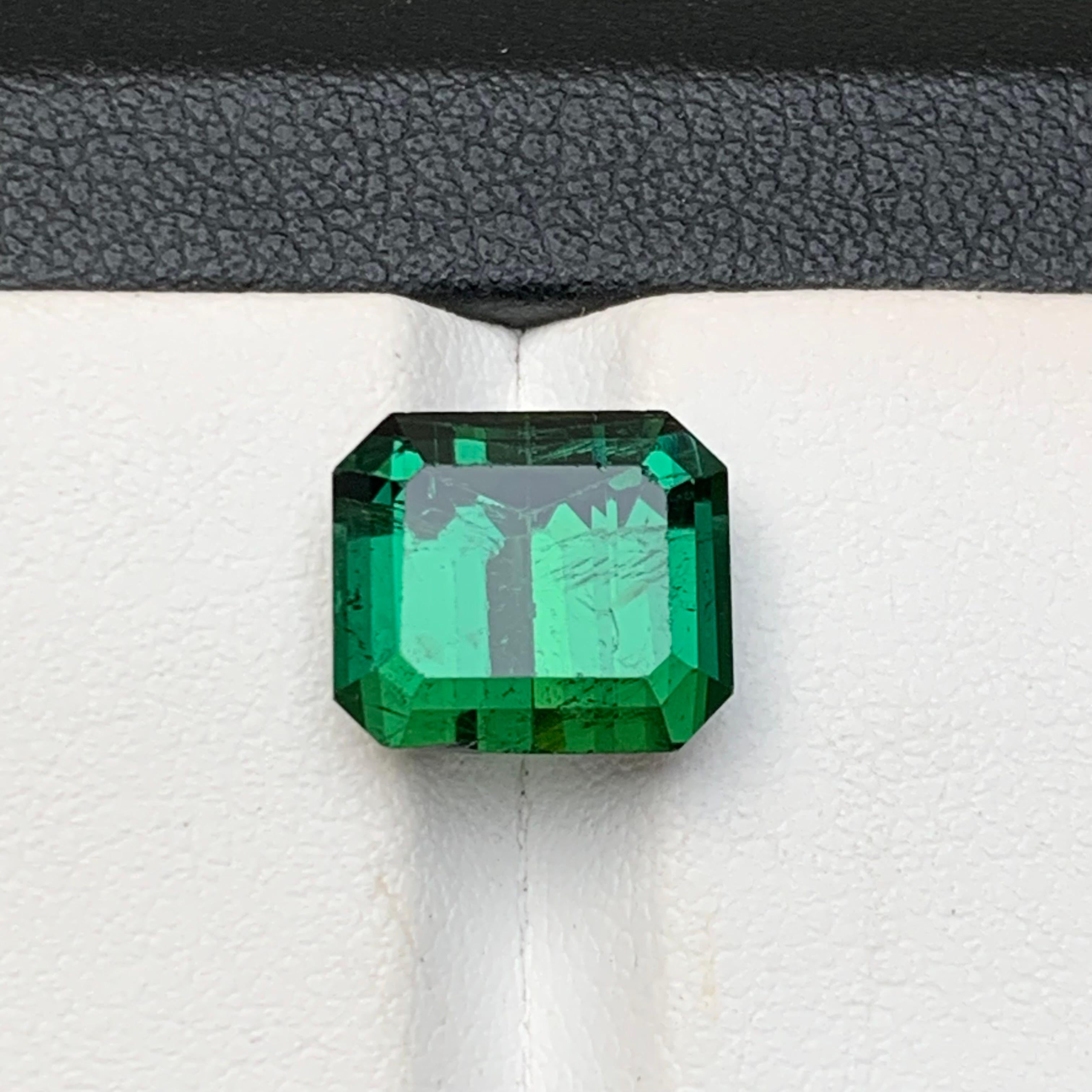 Rich Green Natural Tourmaline Ring, Pendant Gemstone 5.90 Ct Emerald Cut-Jewelry For Sale 6