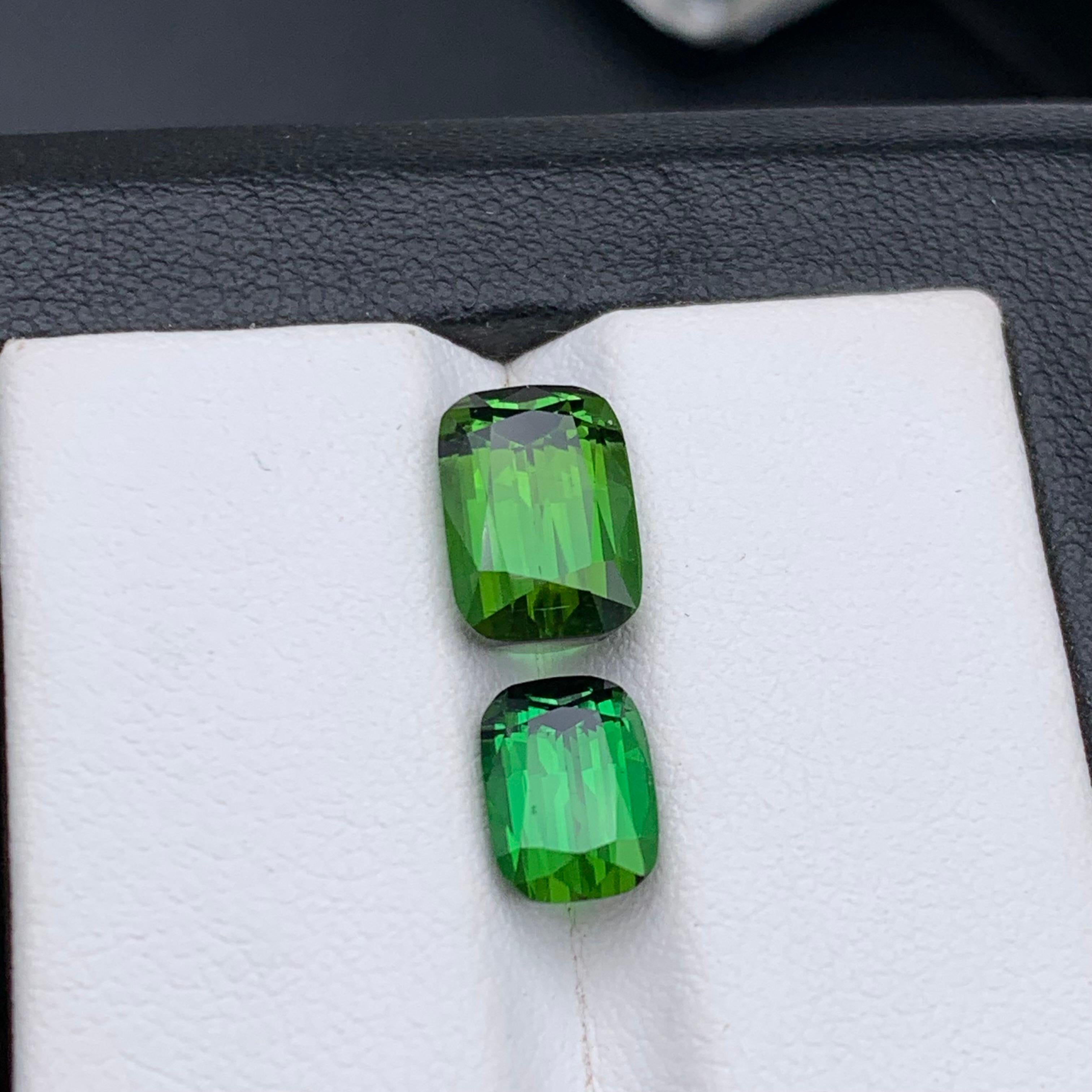 Rich Green Natural Tourmaline Ring, Pendant Loose Gemstones 4.90 Ct Cushion Cut For Sale 5