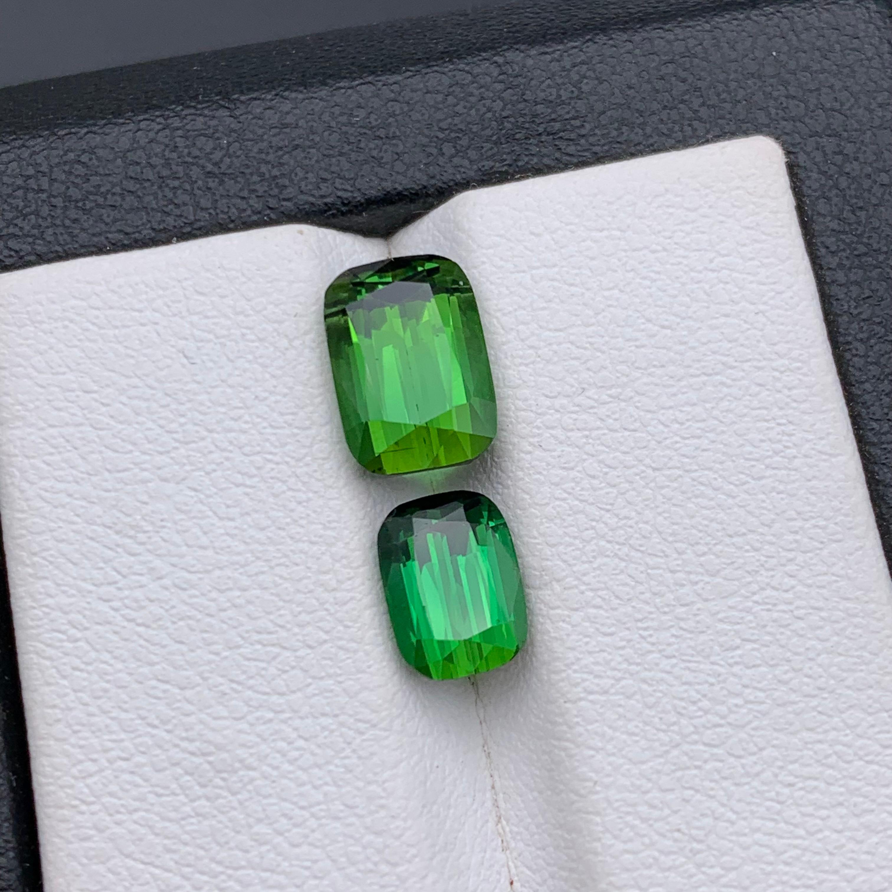 Rich Green Natural Tourmaline Ring, Pendant Loose Gemstones 4.90 Ct Cushion Cut For Sale 6
