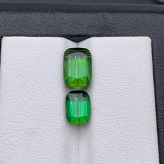 Rich Green Natural Tourmaline Ring, Pendant Loose Gemstones 4.90 Ct Cushion Cut