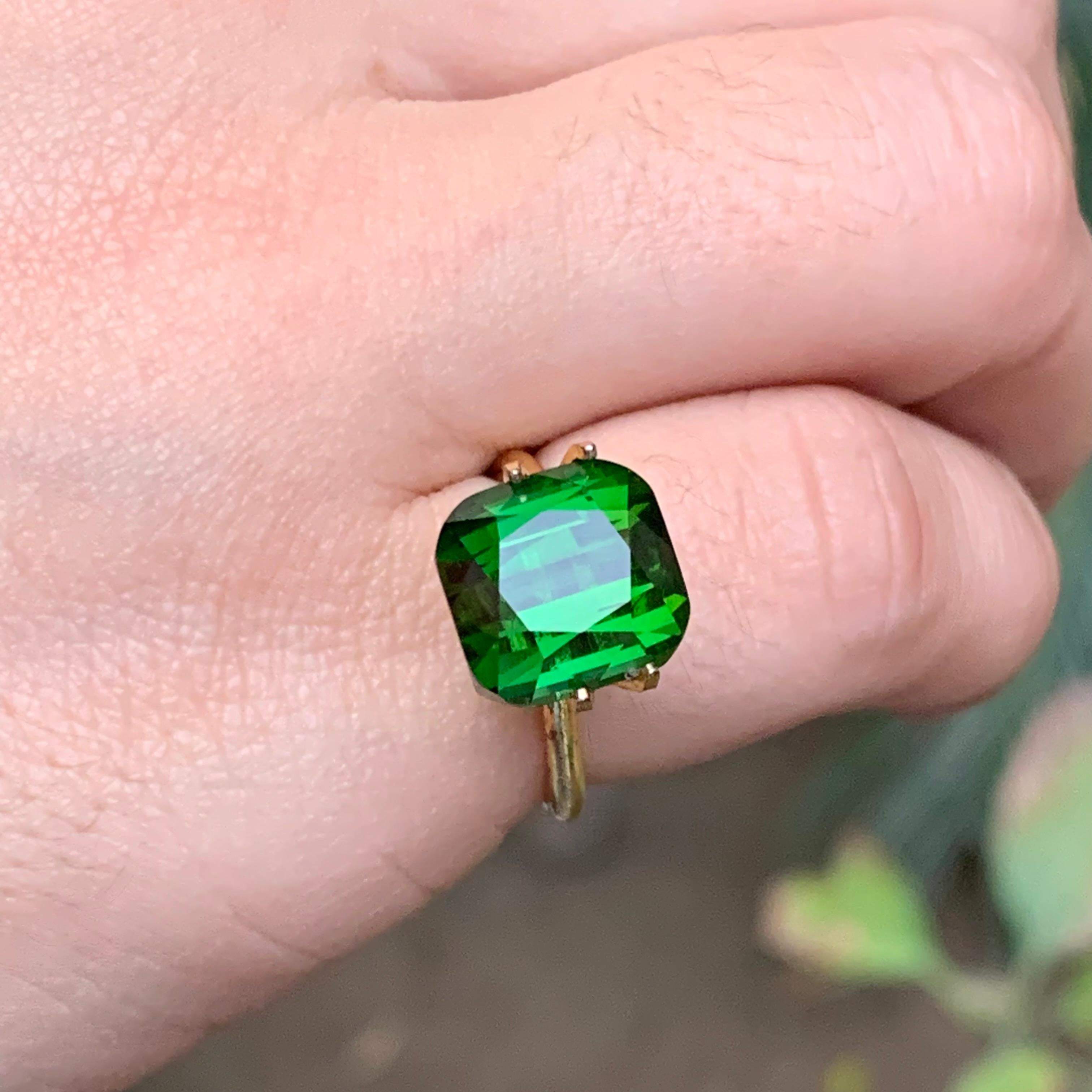Reicher grüner Turmalin 8,78 Ct Kissenschliff Natürlicher loser Edelstein für Ring -Juwel im Angebot 3