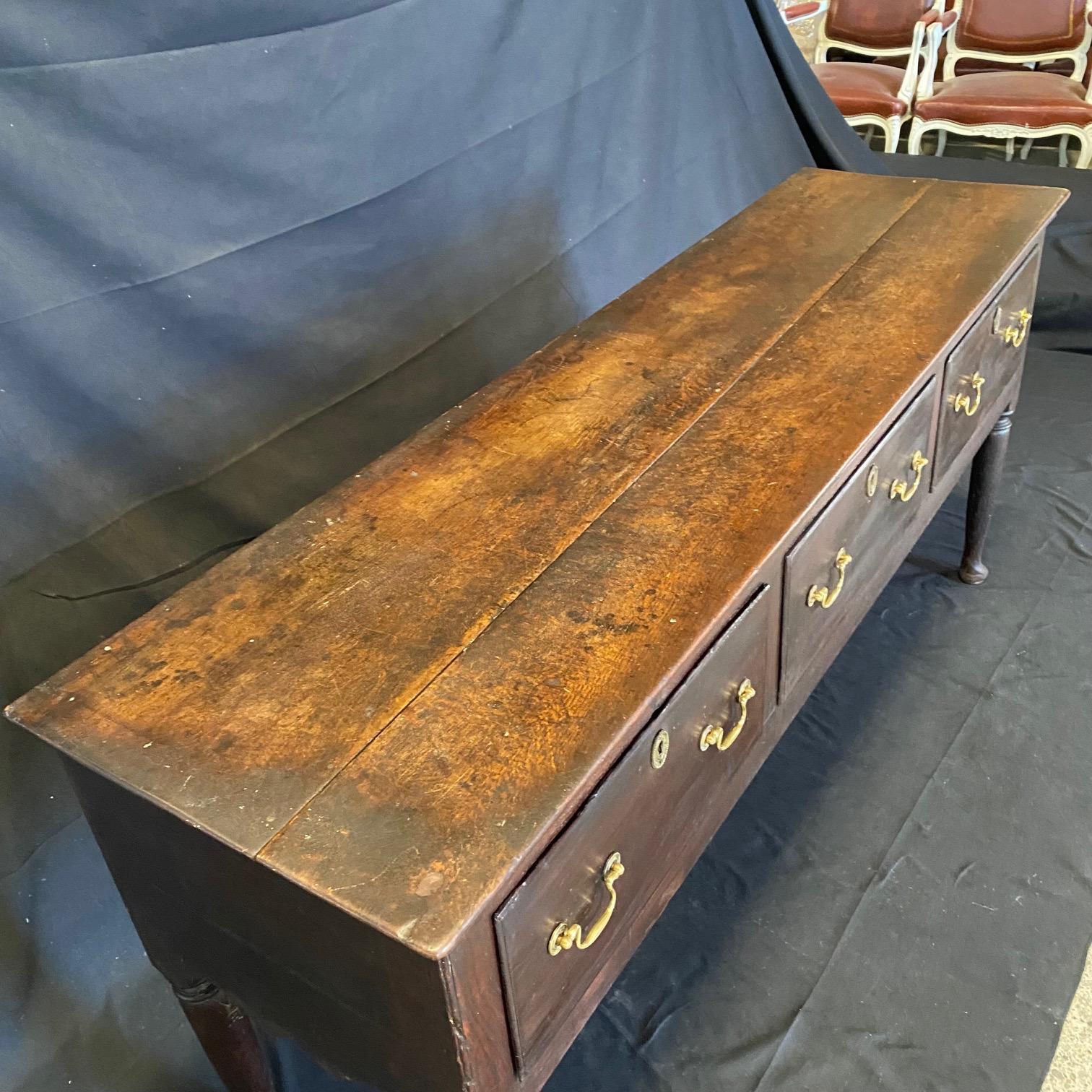 Rich in Character 18th Century British Oak Welsh Sideboard 2