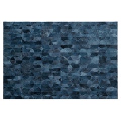 Alfombra de piel de vaca personalizable Rich Inky Petrol Camino Grande