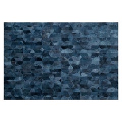 Alfombra de piel de vaca personalizable Rich Inky Petrol Camino XXLarge