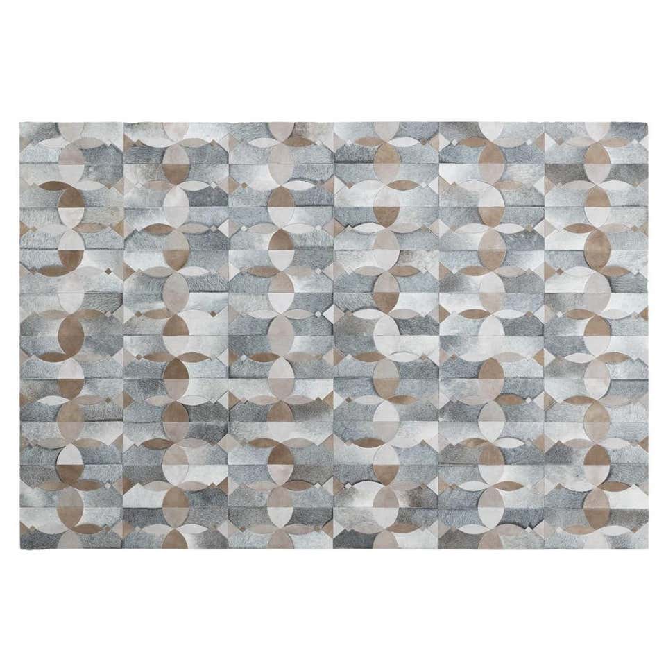 Rich Inky Customizable Cowhide Petrol Camino Area Rug XXLarge For Sale ...